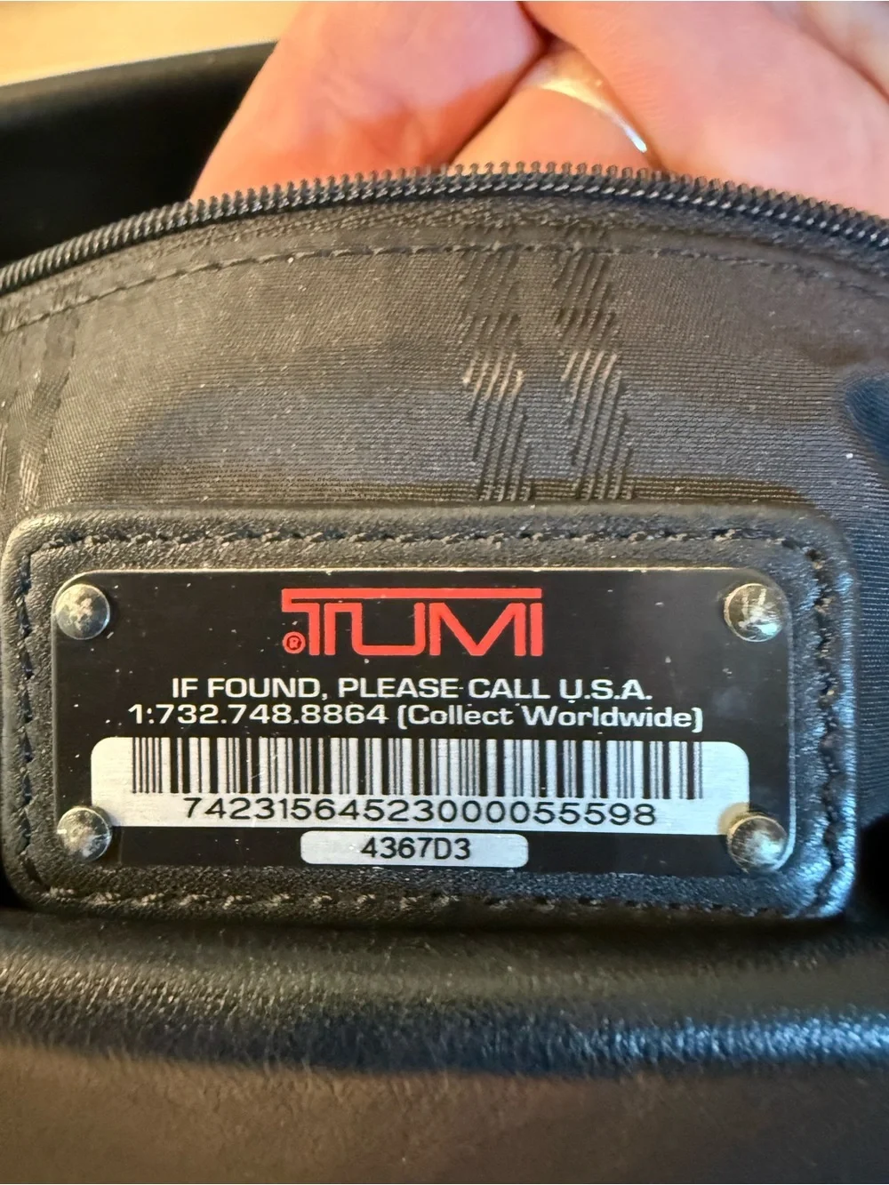 TUMI Black Ballistic Nylon Messenger Bag Crossbody Shoulder Bag, Removable Pouch